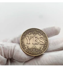 Сувенирная монета принятия решений YES/NO 3703 (золото антик) купить в интернет магазине подарков ПраздникШоп