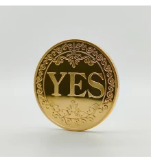 Сувенирная монета принятия решений YES/NO 3701 (золотая) купить в интернет магазине подарков ПраздникШоп