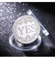 Сувенирная монета принятия решений YES/NO 3702 (серебряная) купить в интернет магазине подарков ПраздникШоп
