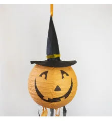 Подвесной декор 20см Тыква в шляпе (оранжевый) купить в интернет магазине подарков ПраздникШоп