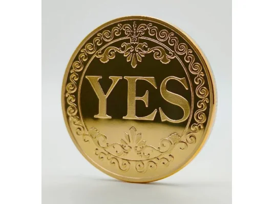 Сувенирная монета принятия решений YES/NO (золотая) купить в интернет магазине подарков ПраздникШоп
