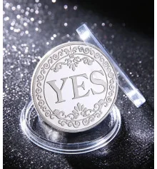 Сувенірна монета прийняття рішень YES/NO (срібна) купить в интернет магазине подарков ПраздникШоп
