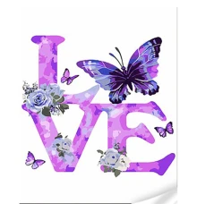 Картина по номерам ПРЕМИУМ Love and butterfly с лаком и уровнем размером 30х40 см (SS1061) купить в интернет магазине подарков ПраздникШоп