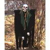 Декор подвесной для хэллоуина Призрачный Череп (125см) черный с бутылочно-зеленым