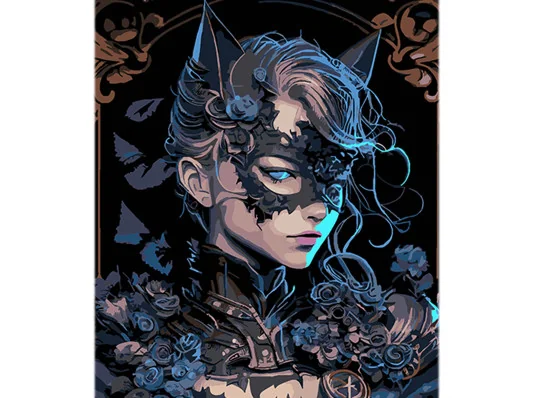 Картина по номерам Героиня в маске на черном фоне размером 40х50 см (AH1131) купить в интернет магазине подарков ПраздникШоп