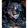 Картина за номерами ПРЕМІУМ Героїня у масці на чорному фоні розміром 40х50 см (AH1131)