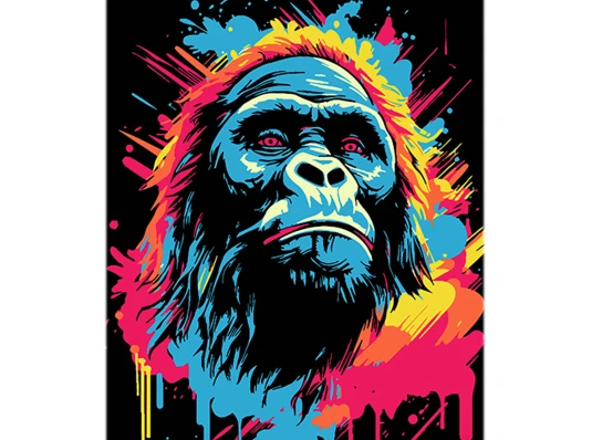 Картина по номерам Примат на холсте на черном фоне размером 40х50 см (AH1132) купить в интернет магазине подарков ПраздникШоп