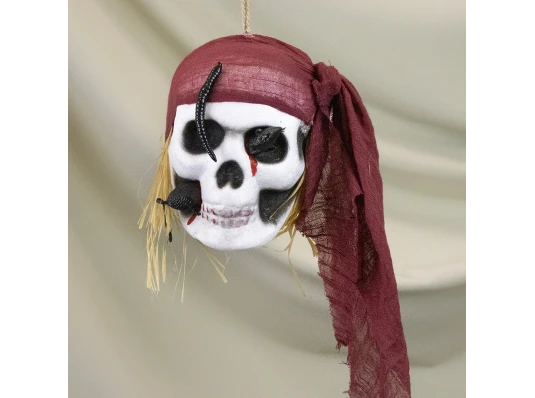 Декор подвесной череп Пират 13800 (бордовый) купить в интернет магазине подарков ПраздникШоп