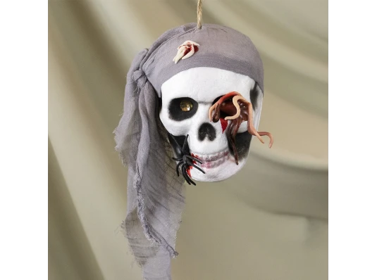 Декор подвесной череп Корсар 13799 (серый) купить в интернет магазине подарков ПраздникШоп