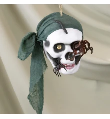 Декор подвесной череп Корсар 13797  (бутылочно-зеленый) купить в интернет магазине подарков ПраздникШоп