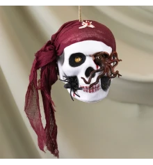 Декор подвесной череп Корсар 13796 (бордовый) купить в интернет магазине подарков ПраздникШоп