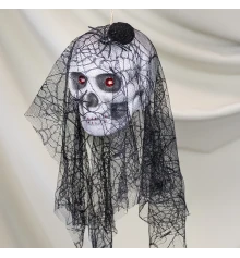 Декор подвесной череп Черная вдова 13807 (черный) купить в интернет магазине подарков ПраздникШоп