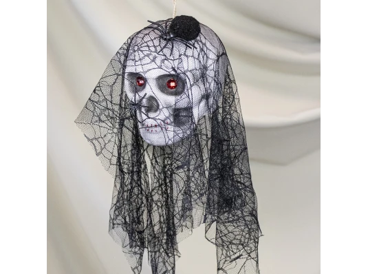 Декор подвесной череп Черная вдова 13807 (черный) купить в интернет магазине подарков ПраздникШоп