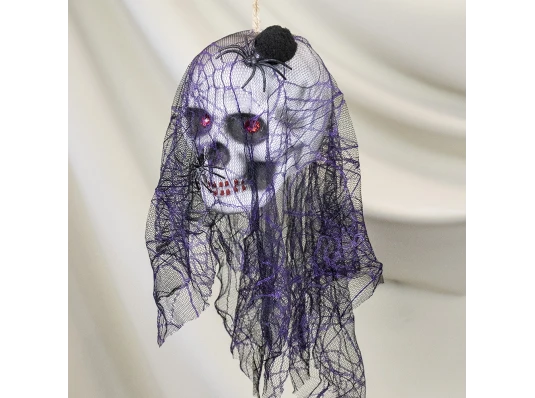 Декор подвесной череп Черная вдова 13806 (черный с фиолетовым) купить в интернет магазине подарков ПраздникШоп