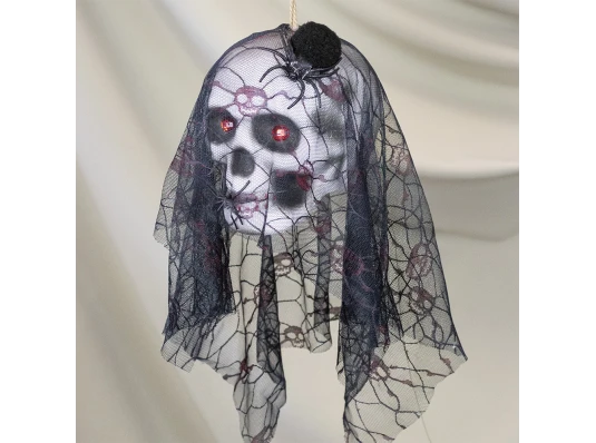 Декор подвесной череп Черная вдова 13805 (черный с красным) купить в интернет магазине подарков ПраздникШоп