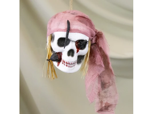 Декор подвесной череп Пират 13802 (пепел розы) купить в интернет магазине подарков ПраздникШоп