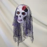 Декор подвесной череп Дева в монтилье 13811 (черный с фиолетовым)