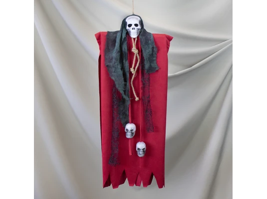 Декор для хэллоуина Призрачный Череп (95см) красный с зеленым 13791 купить в интернет магазине подарков ПраздникШоп