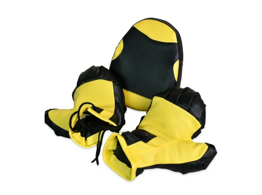 Боксерский набор желто-черные перчатки и лапа (2084) купить в интернет магазине подарков ПраздникШоп