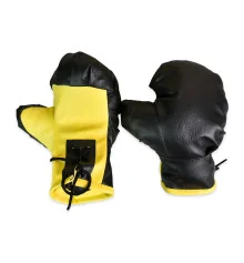 Боксерский набор желто-черные перчатки и лапа (2084) купить в интернет магазине подарков ПраздникШоп