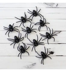 Паук декоративный Долгоножка пластик 6см (уп. 10шт) купить в интернет магазине подарков ПраздникШоп