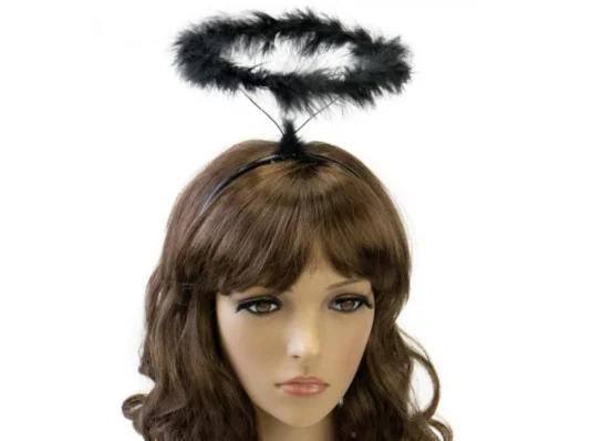 Нимб с пухом черный купить в интернет магазине подарков ПраздникШоп