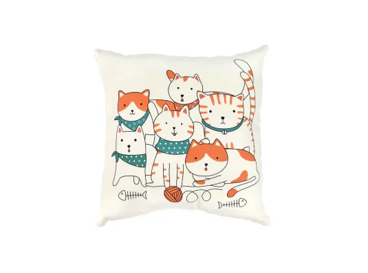 Подушка микровелюр Рыжие озорники 35*35 см (61009) купить в интернет магазине подарков ПраздникШоп