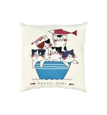 Подушка микровелюр Усатые рыбалки 35*35 см (61010) купить в интернет магазине подарков ПраздникШоп
