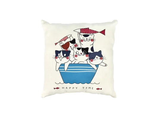 Подушка микровелюр Усатые рыбалки 35*35 см (61010) купить в интернет магазине подарков ПраздникШоп