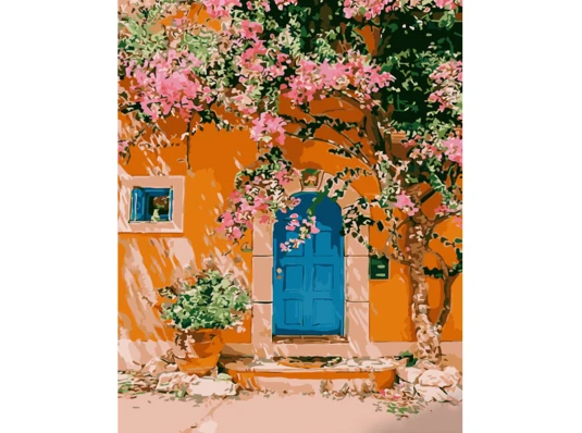 Картина по номерам ПРЕМИУМ Крыльцо прованса размером 40х50 см (GS1268) купить в интернет магазине подарков ПраздникШоп