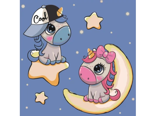 Картина по номерам ПРЕМИУМ Ночная прогулка с лаком размером 30х30 см ES008 купить в интернет магазине подарков ПраздникШоп