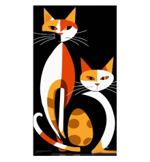 Картина по номерам Геометрические коты в стиле сюрреализма размером 50х25 см (WW230) купить в интернет магазине подарков ПраздникШоп