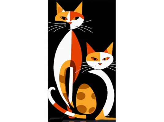 Картина по номерам Геометрические коты в стиле сюрреализма размером 50х25 см (WW230) купить в интернет магазине подарков ПраздникШоп