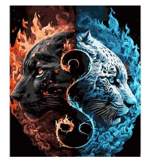 Картина по номерам Инь-Янь пантеры на черном фоне размером 40х50 см (AH1111) купить в интернет магазине подарков ПраздникШоп
