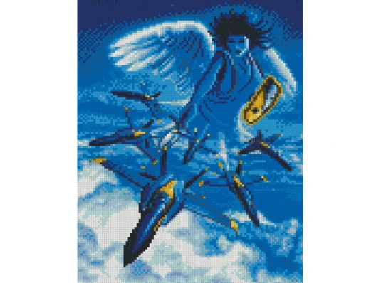 Алмазная мозаика ПРЕМИУМ Ангел-хранитель Украины размером 30х40 см (HX487) купить в интернет магазине подарков ПраздникШоп