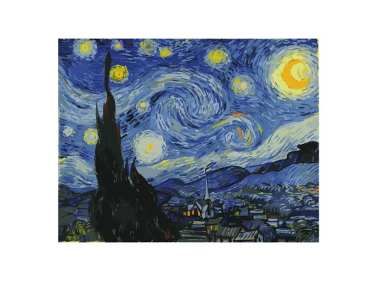 Картина по номерам ПРЕМИУМ Звездная ночь с лаком размером 40х50 см VA-2187 купить в интернет магазине подарков ПраздникШоп