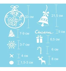 Интерьерная наклейка Зимние узоры Колокольчики и Шарики (9 листов А4) купить в интернет магазине подарков ПраздникШоп