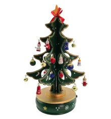 Ялинка дерев'яна музична настільна з міні-іграшками купить в интернет магазине подарков ПраздникШоп
