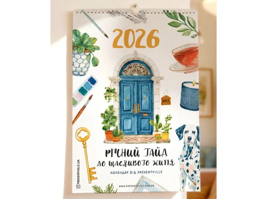 Календар-планер настінний на 2026 рік "Гайд до щасливого життя" купить в интернет магазине подарков ПраздникШоп