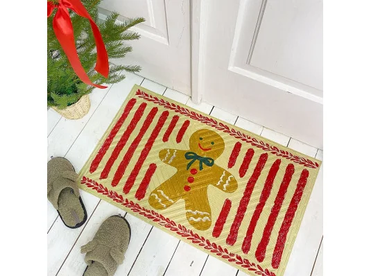 Коврик придверный с принтом "Пряничный человечек" купить в интернет магазине подарков ПраздникШоп