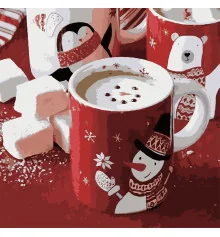 Картина по номерам ПРЕМИУМ Зимняя чашка размером 40х40 см (FF-1003) купить в интернет магазине подарков ПраздникШоп