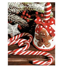 Картина по номерам ПРЕМИУМ Рождественский колокольчик с лаком и уровнем размером 30х40 см (SS1227) купить в интернет магазине подарков ПраздникШоп