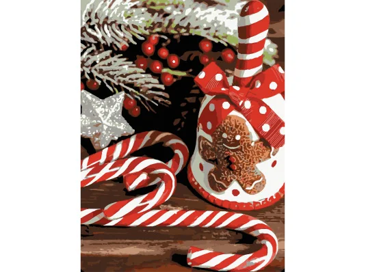 Картина по номерам ПРЕМИУМ Рождественский колокольчик с лаком и уровнем размером 30х40 см (SS1227) купить в интернет магазине подарков ПраздникШоп