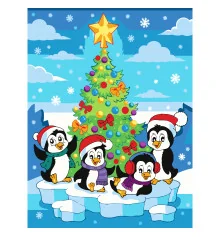 Картина по номерам ПРЕМИУМ Веселые пингвины с лаком и уровнем размером 30х40 см (SS1235) купить в интернет магазине подарков ПраздникШоп