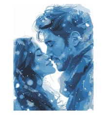 Картина по номерам ПРЕМИУМ Влюбленные зимой с лаком и уровнем размером 30х40 см (SS1246) купить в интернет магазине подарков ПраздникШоп