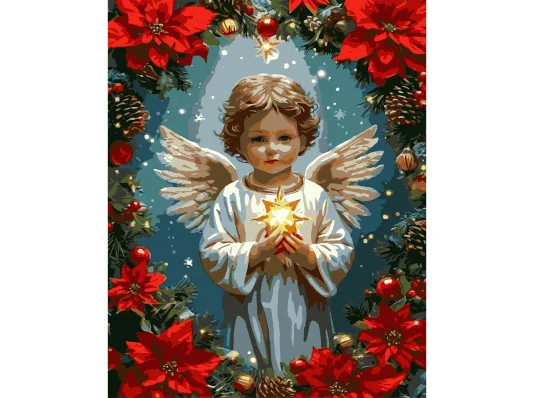 Картина по номерам Рождественский ангел размером 40х50 см (VG001) купить в интернет магазине подарков ПраздникШоп
