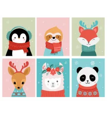 Картина по номерам Зимние зверьки размером 40х50 см (VG005) купить в интернет магазине подарков ПраздникШоп