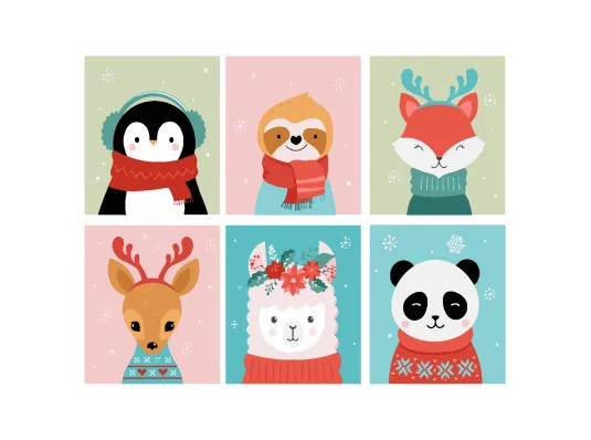 Картина по номерам Зимние зверьки размером 40х50 см (VG005) купить в интернет магазине подарков ПраздникШоп