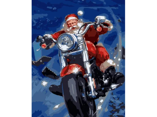 Картина по номерам Санта на мотоцикле размером 40х50 см (VG006) купить в интернет магазине подарков ПраздникШоп
