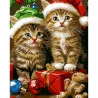 Картина по номерам Новогодние котики размером 40х50 см (VG011)